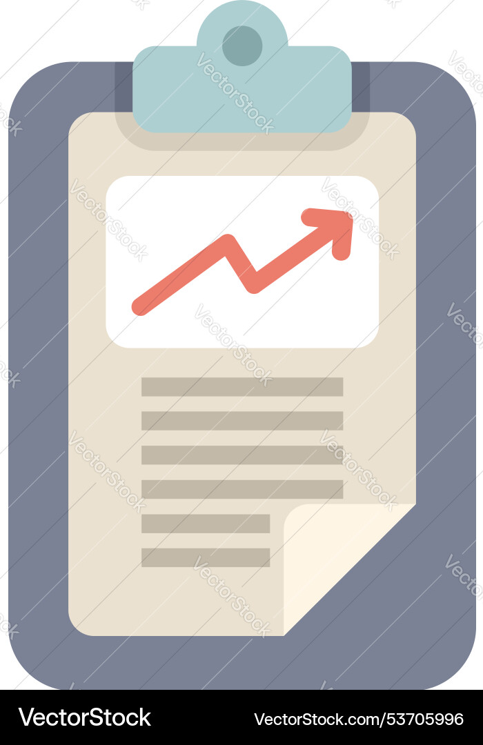 Clipboard showing growth chart with upward arrow Clipboard showing growth chart with upward arrow vector image