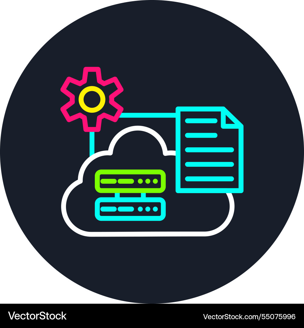 Cloud data line multi color icon Vector Image