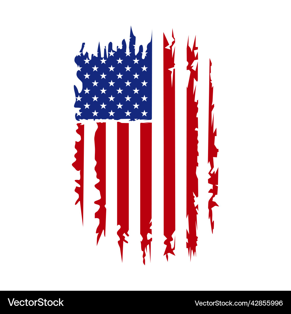 Distressed American Flag Vector Image