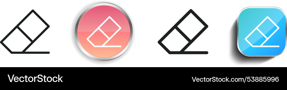 Eraser icon thin linear regular and button style vector image