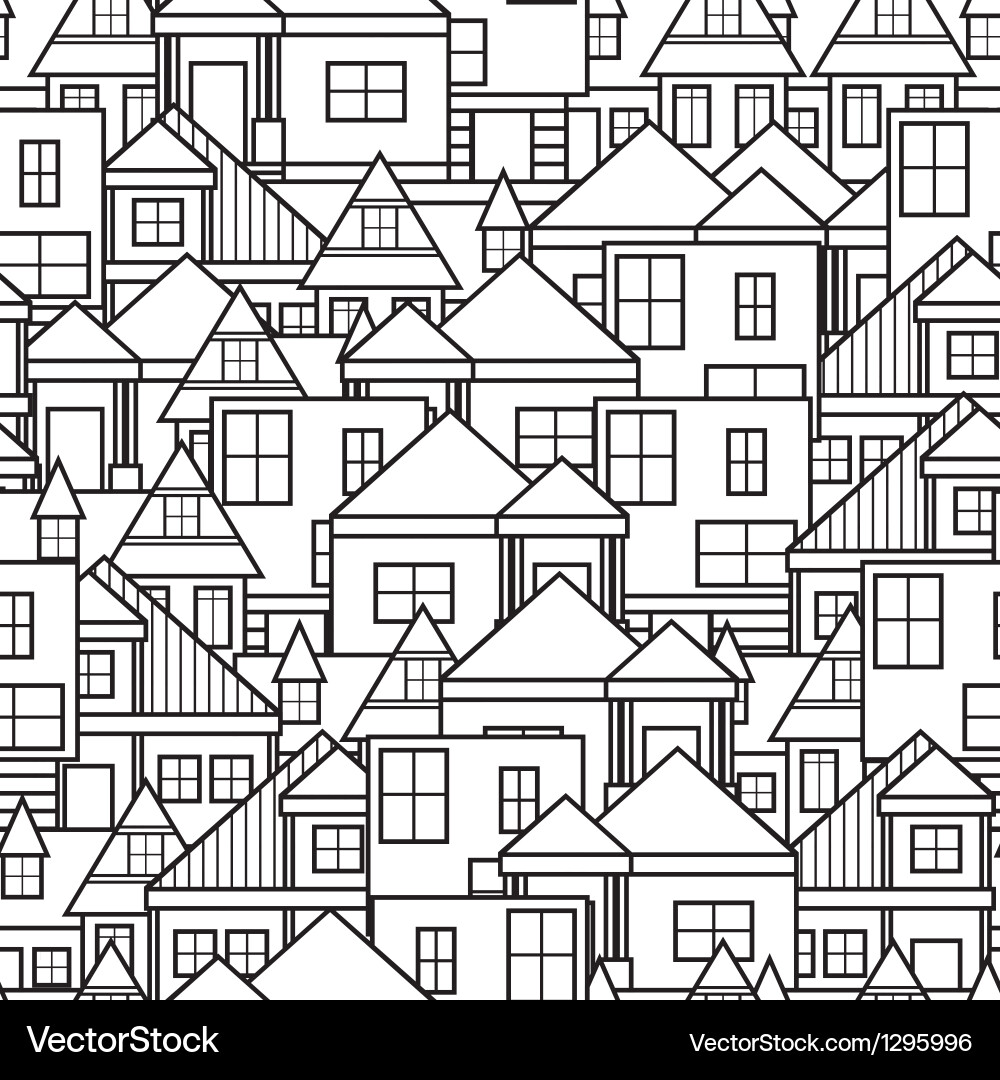 House seamless pattern Royalty Free Vector Image