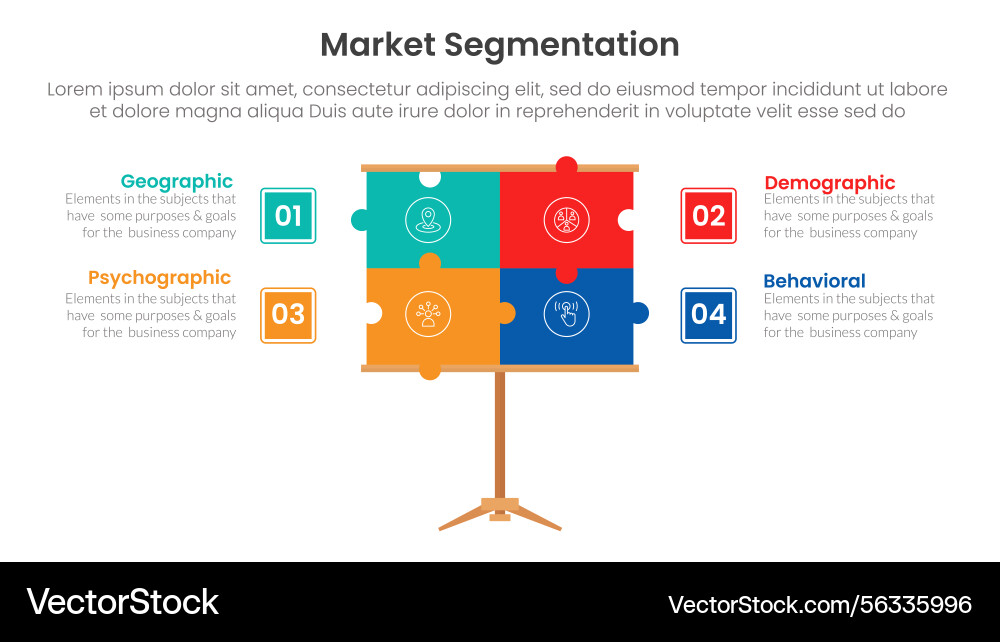 Market segmentation framework analysis vector image