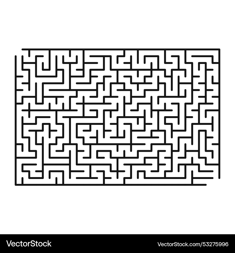 Maze shape design element there is one entrance Maze shape design element there is one entrance vector image