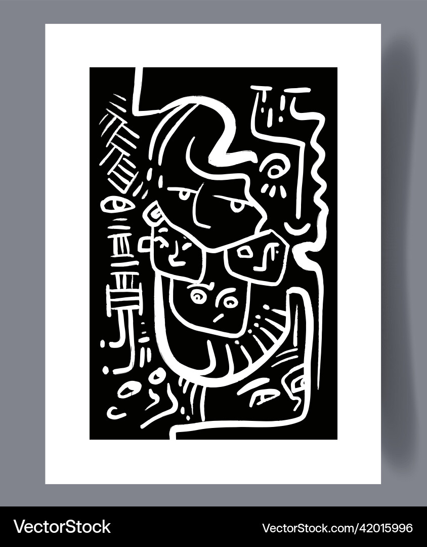 Scandinavian Abstract Print Set Vector Image