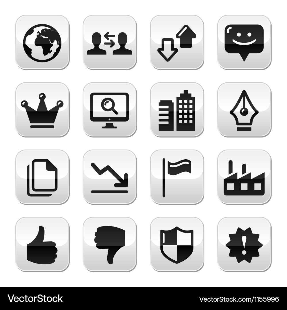 Web internet buttons set vector image