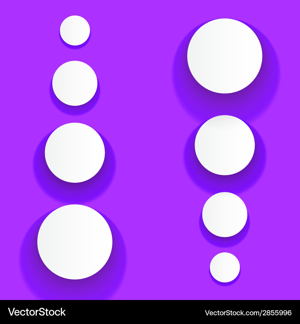 White material design paper buttons with shadow vector image