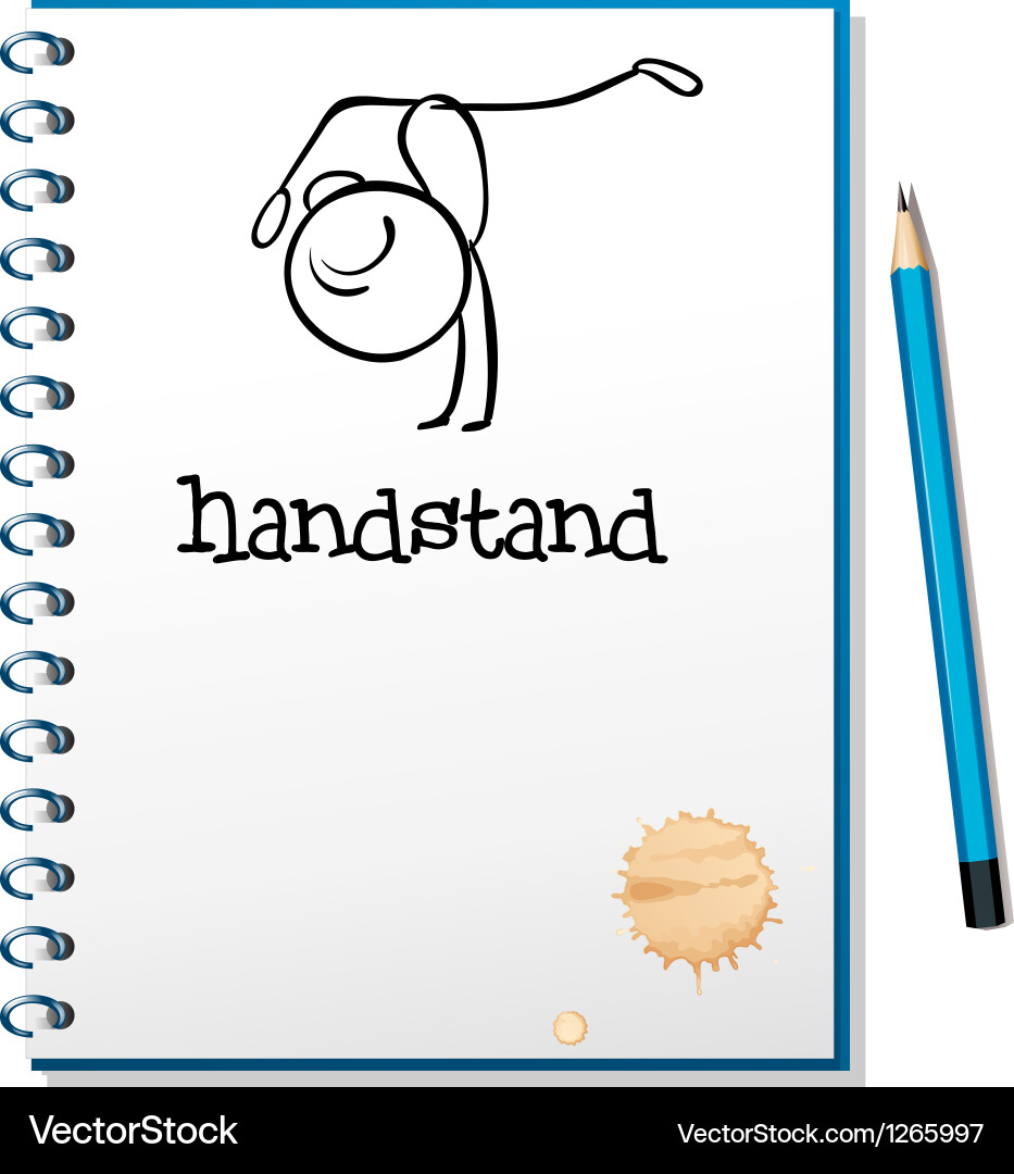 A notebook with sketch of person doing vector image