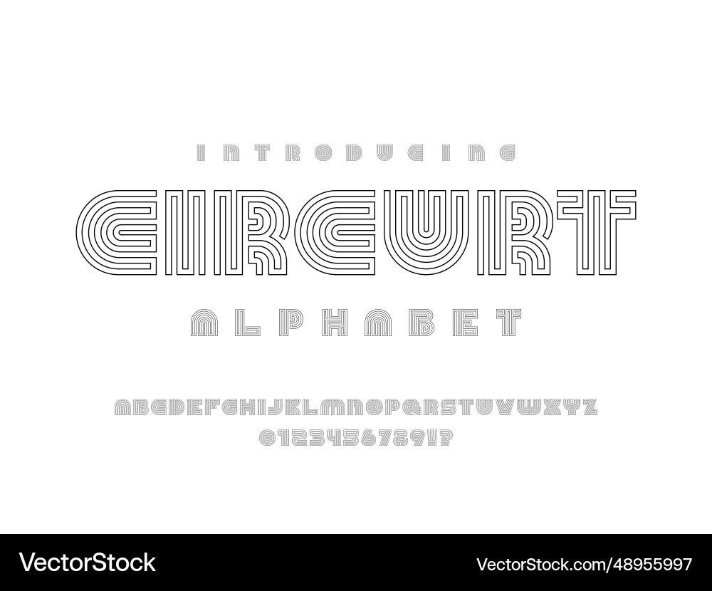 Abstract line font vector image