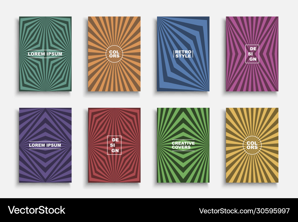 Collection colorful retro abstract templates Collection colorful retro abstract templates Vector Image