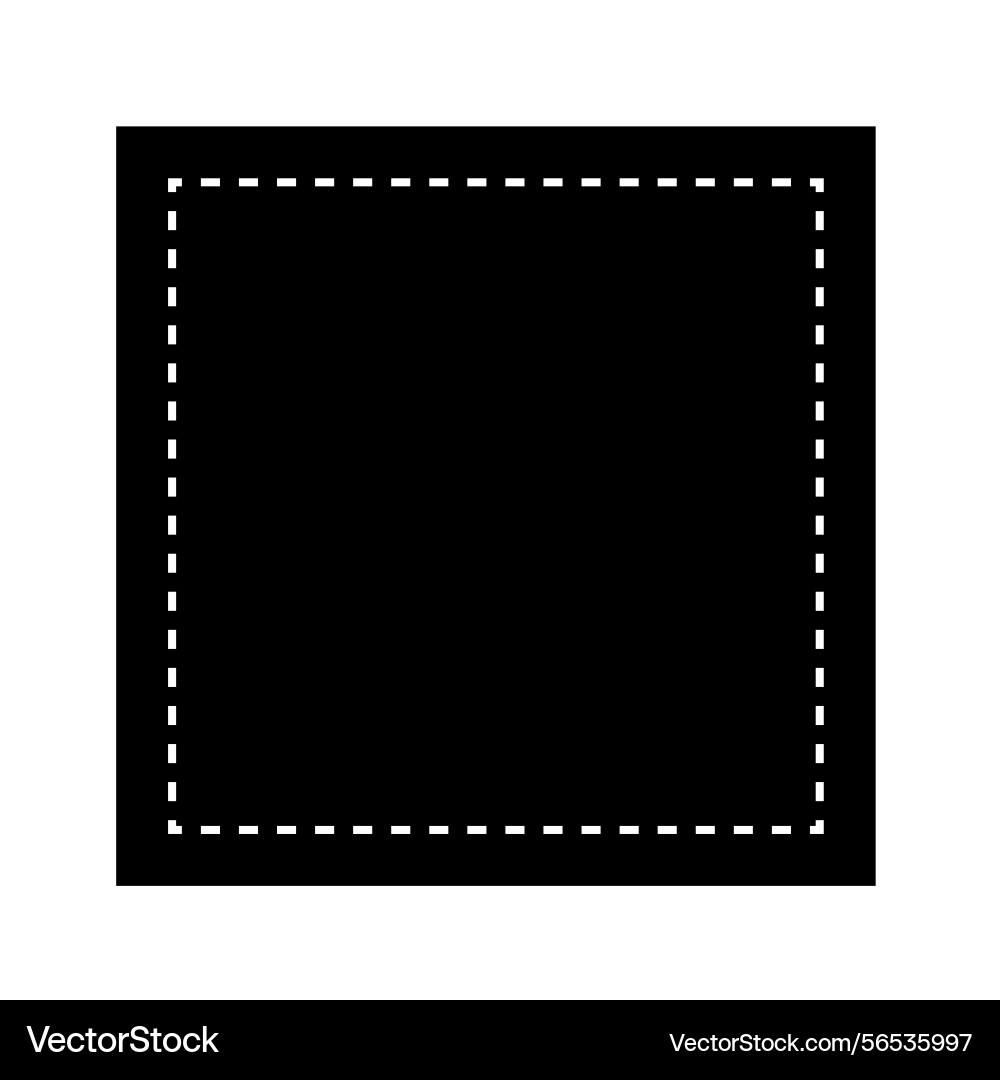 Dashed square icon black rectangle symbol border vector image
