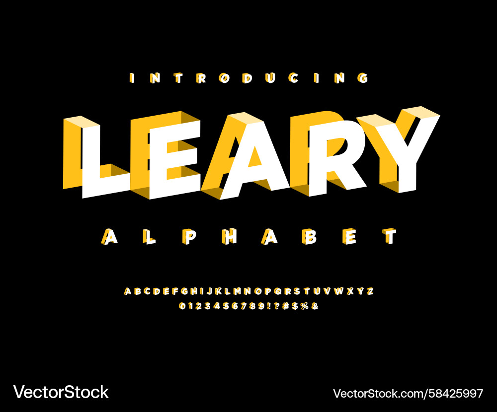 Dynamic 3D Alphabet Font Vector Image