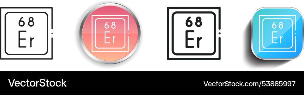 Erbium icon thin linear regular and button style Erbium icon thin linear regular and button style vector image