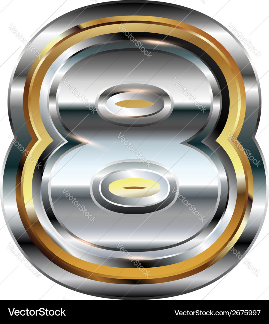 Fancy font number 8 Vector Image