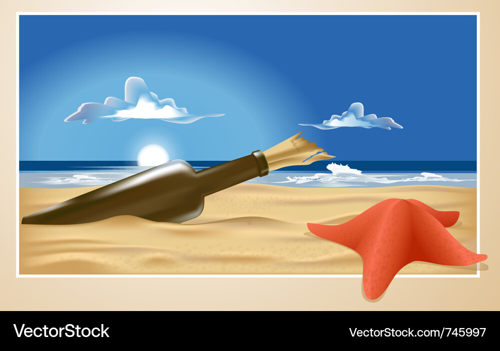 Message in a Bottle - Ocean Rescue vector image