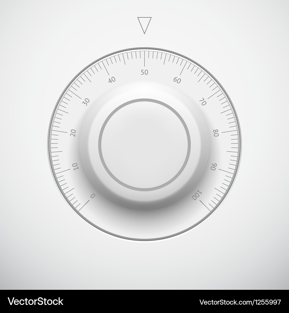 Modern White Volume Button with Scale Royalty Free Vector