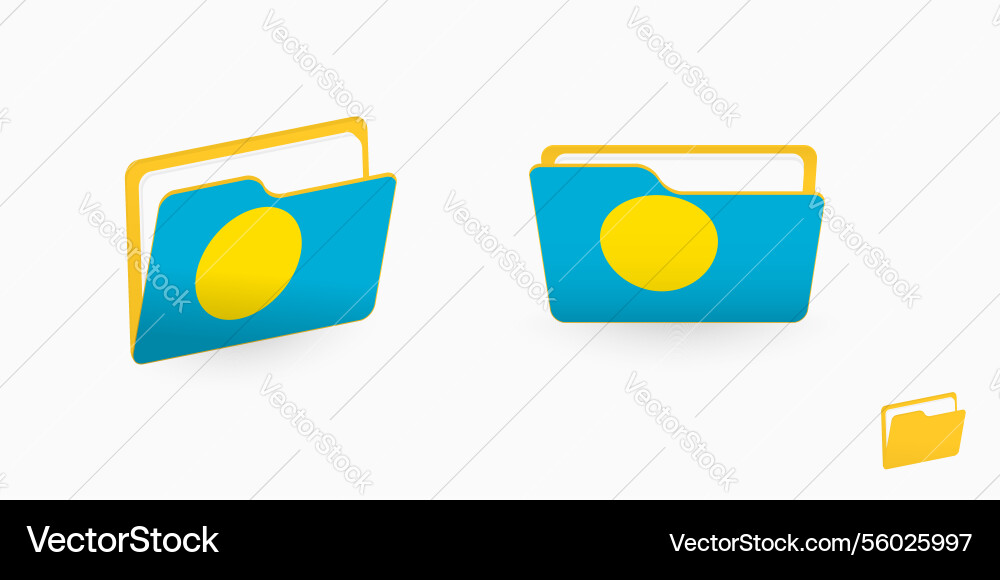 Palau flag on two type of folder icon Vector Image