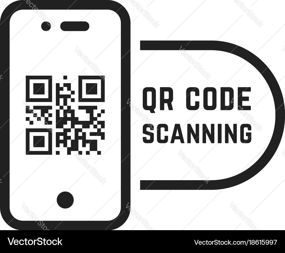 QR Code Scan - Pixel Art Style vector image