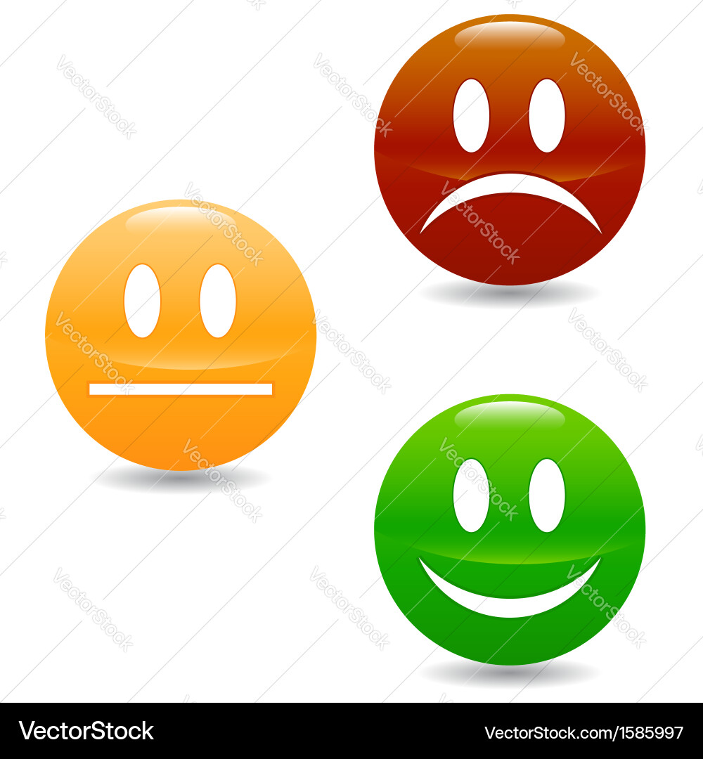 Smile colored buttons Royalty Free Vector Image