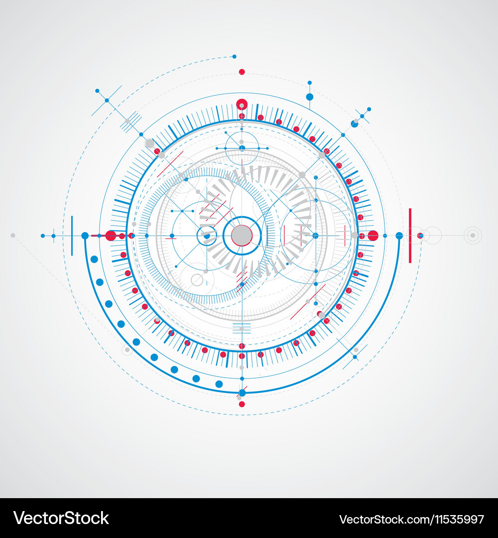 Technical drawing made using dashed lines Vector Image