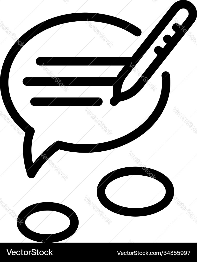 Writing idea icon outline style Writing idea icon outline style vector image