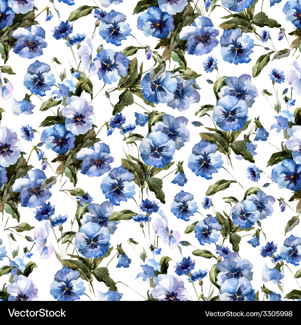 Blue flowers 11 Royalty Free Vector Image - VectorStock