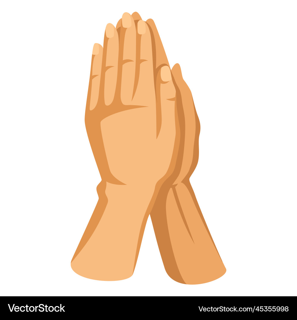 Christian of hands folded in prayer vector image