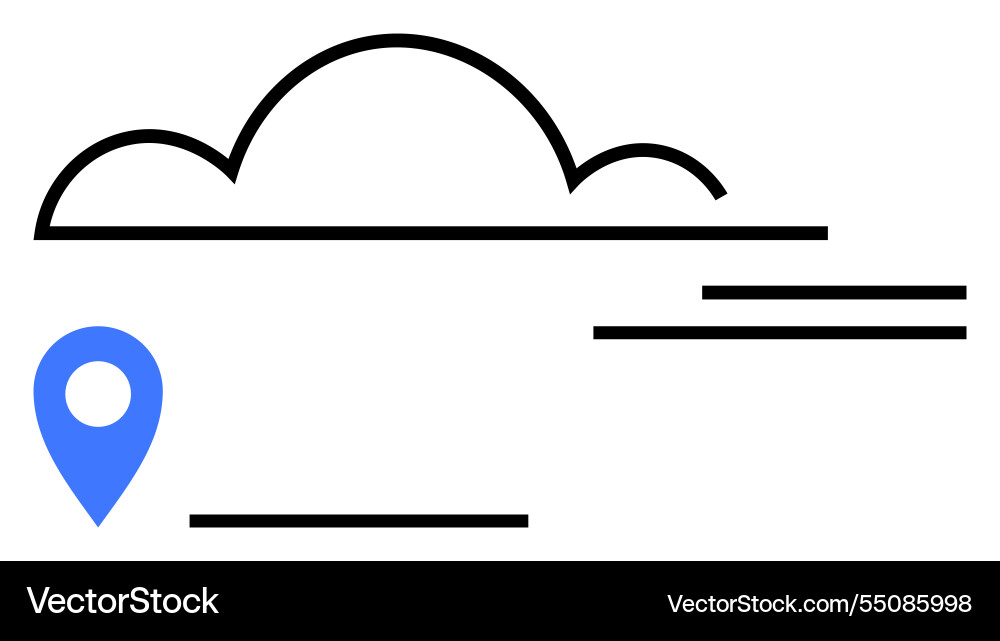 Cloud Computing und Geolocation Konzept mit Karte vektorbild