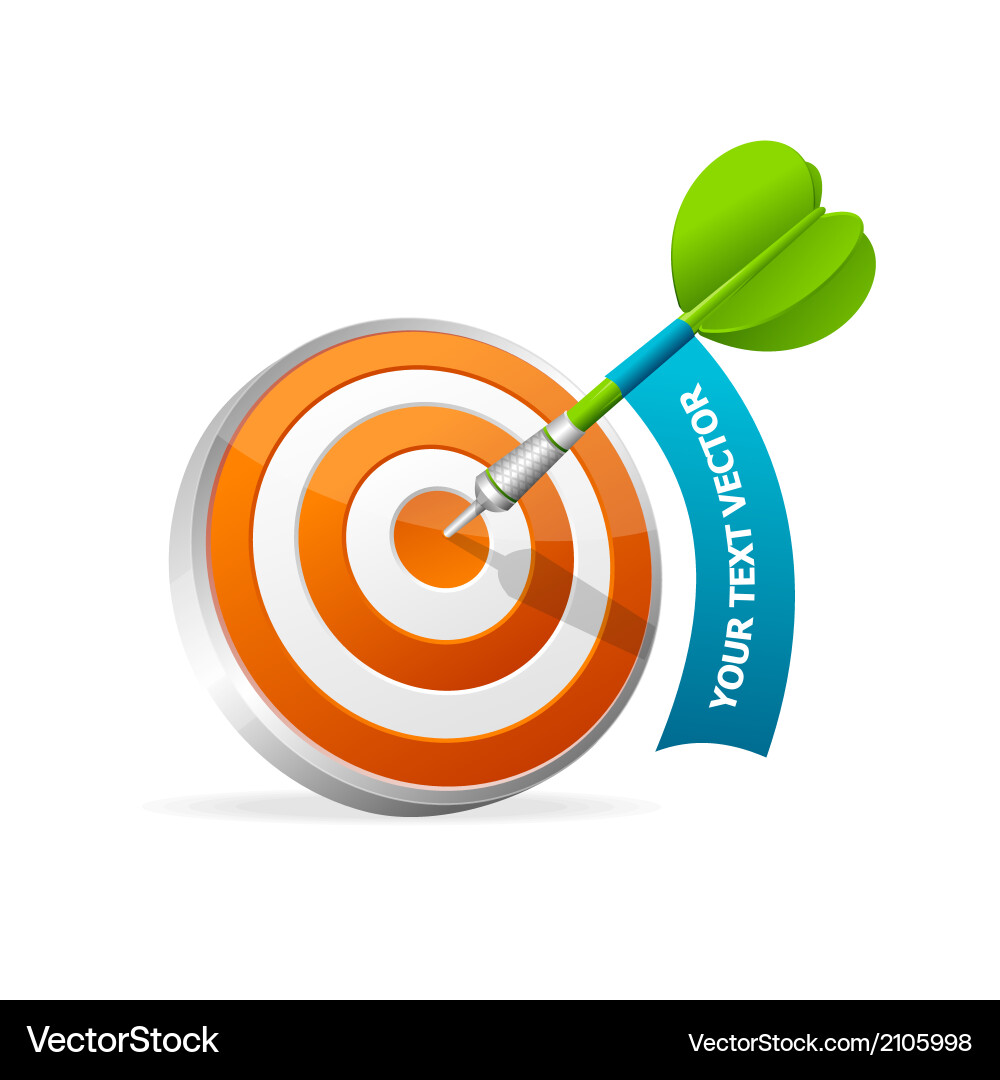 Dartboard with dart hitting a target text banner Vector Image