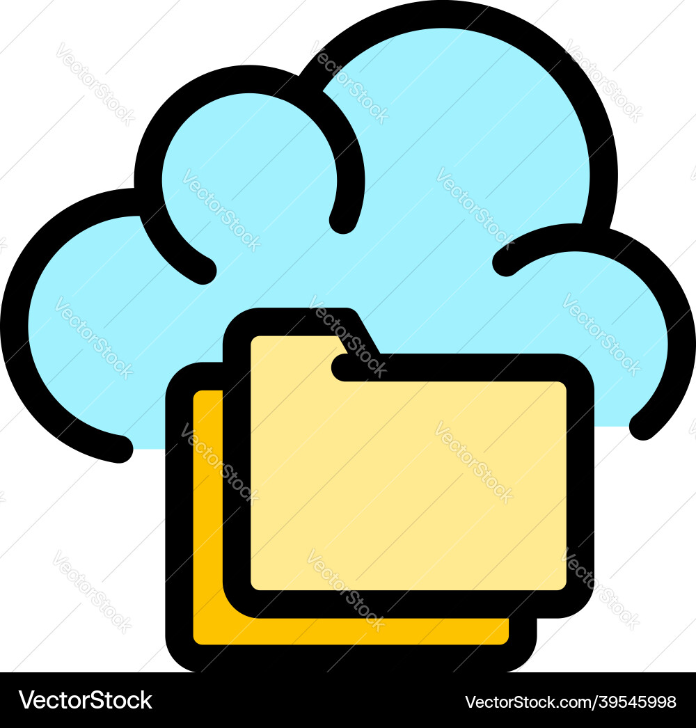 Folder server data icon color outline Folder server data icon color outline vector image