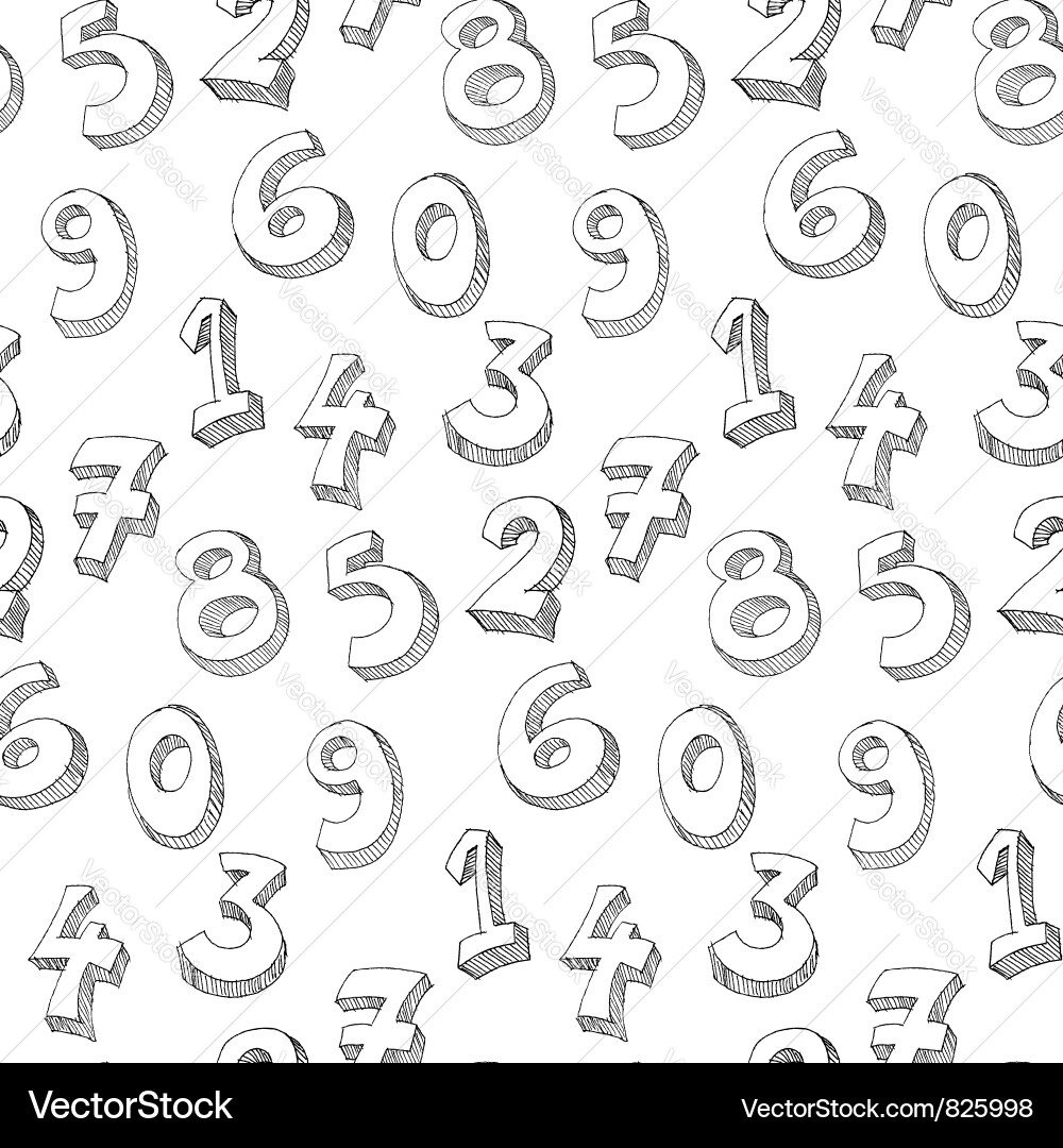 Handwritten Number Pattern Vector Image