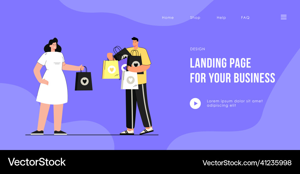 Husband helping wife holding her shopping bags vector image