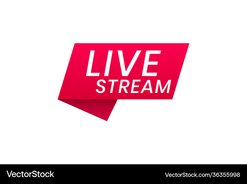 Live streaming icon button for broadcasting Vector Image