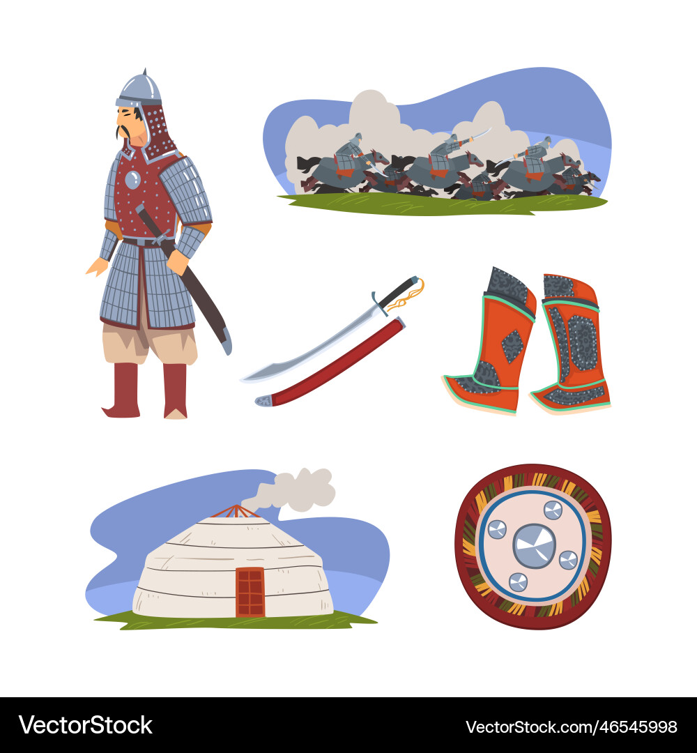 Mongol nomad character in traditional clothing Mongol nomad character in traditional clothing vector image