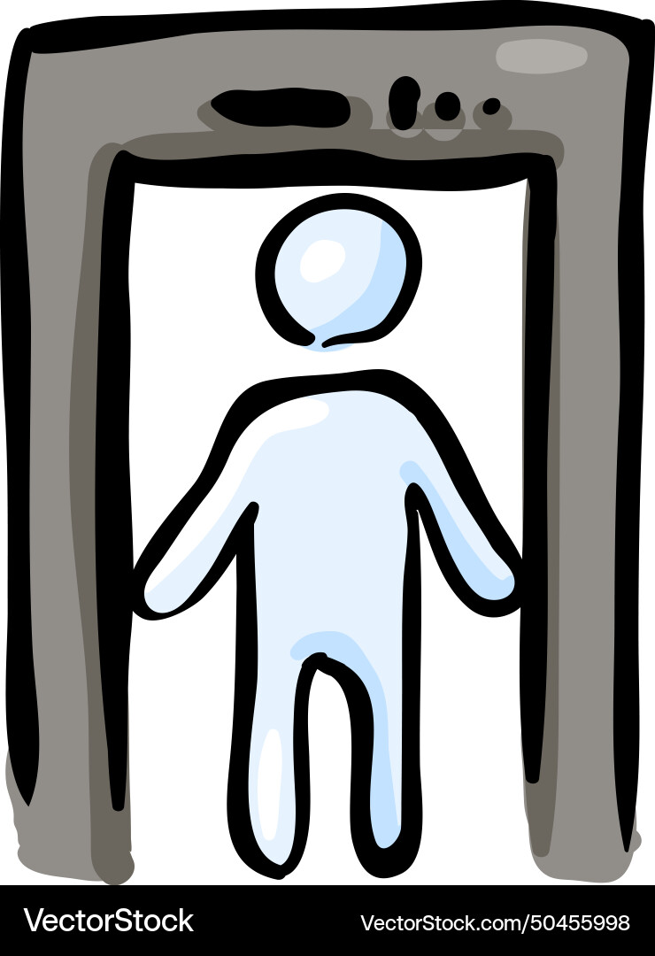 Security check doodle icon Royalty Free Vector Image