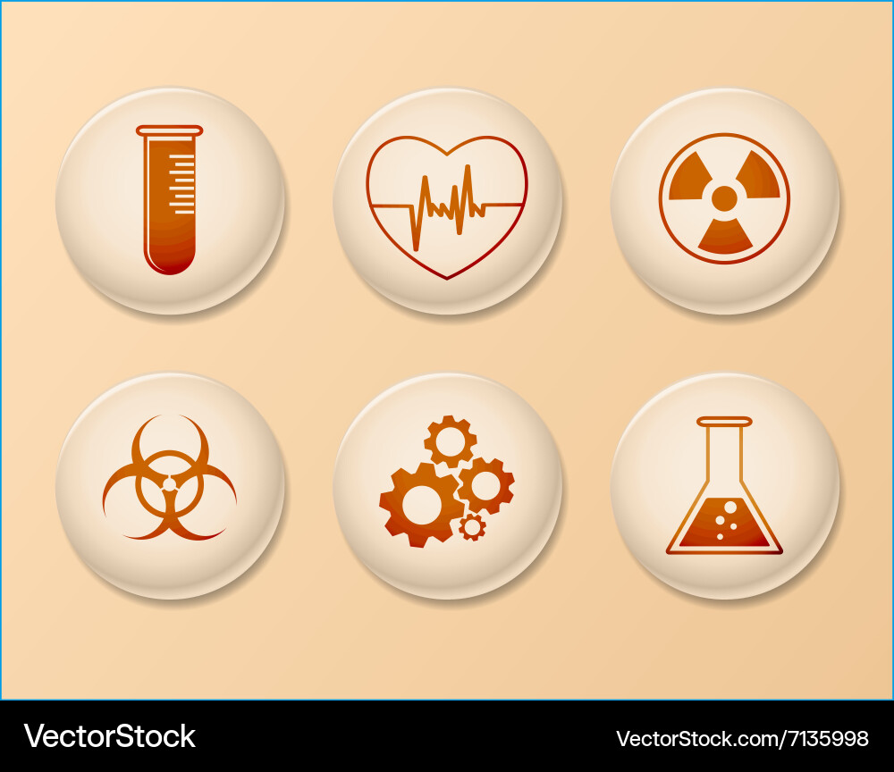 Set of science icons linear design vector image
