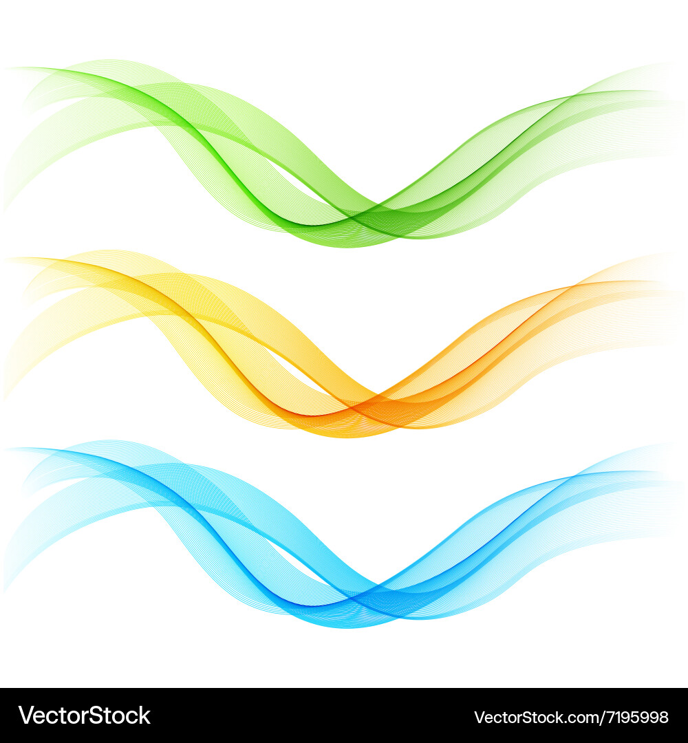 Set of wavy lines abstract template design vector image
