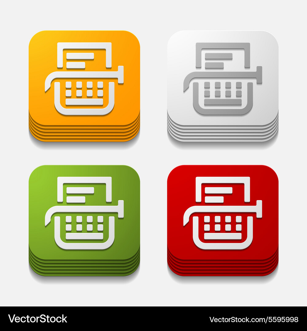 Square button typewriter Vector Image