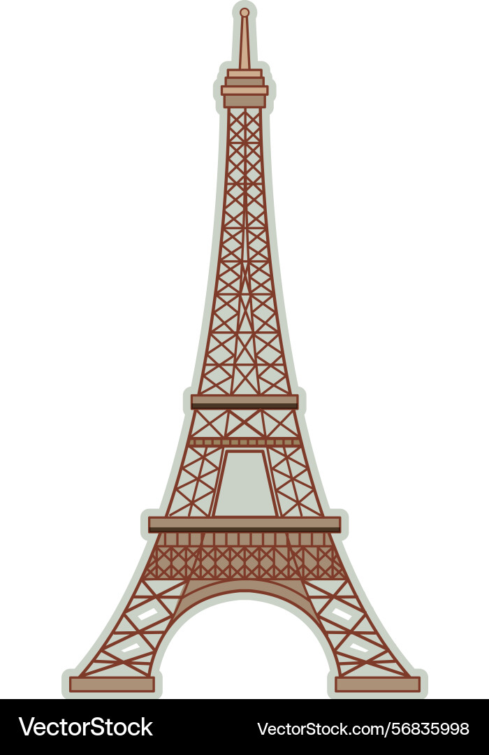 Stylized of the eiffel tower using clean lines Stylized of the eiffel tower using clean lines vector image