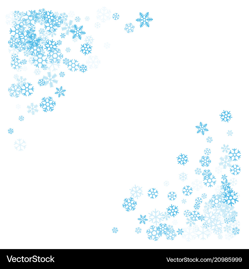 Blue Snowflake Border vector image
