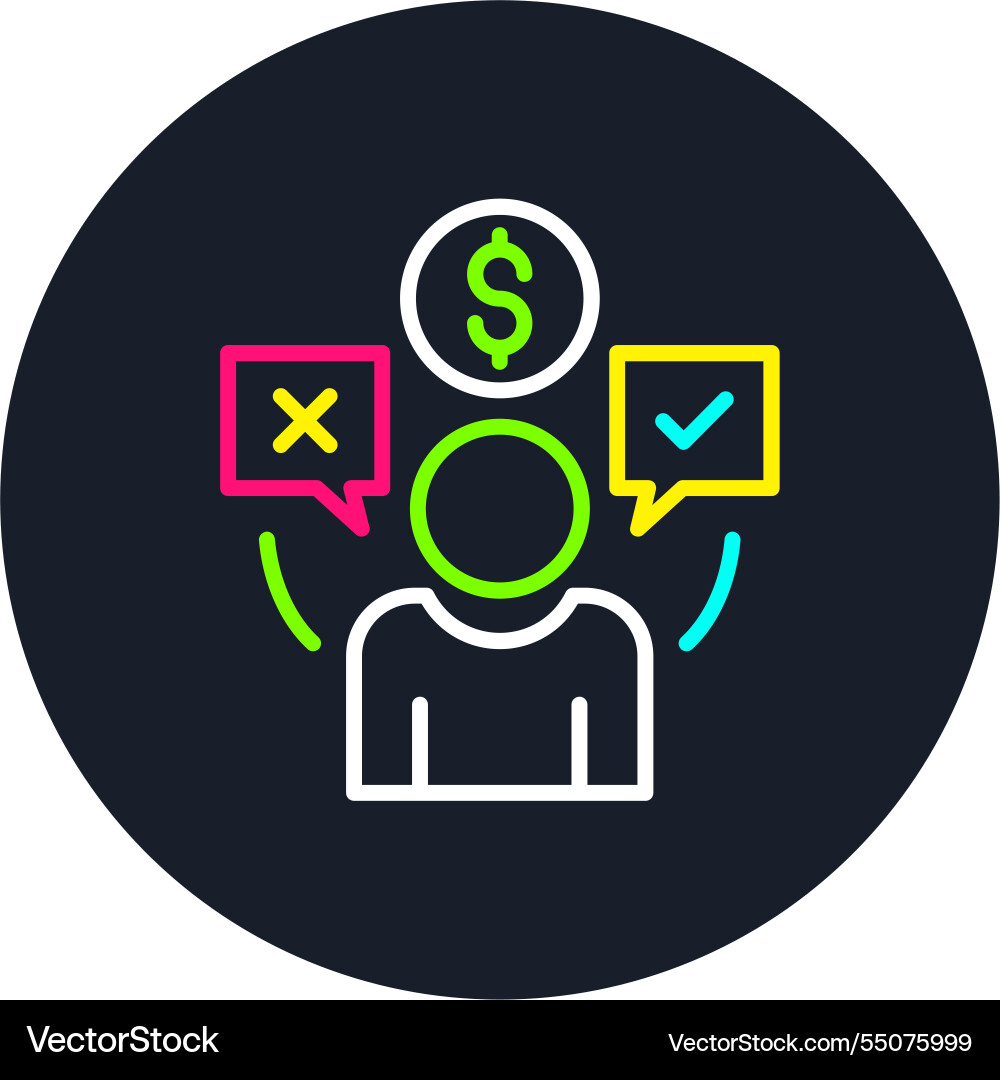 Consumer behaviour line multi color icon Vector Image