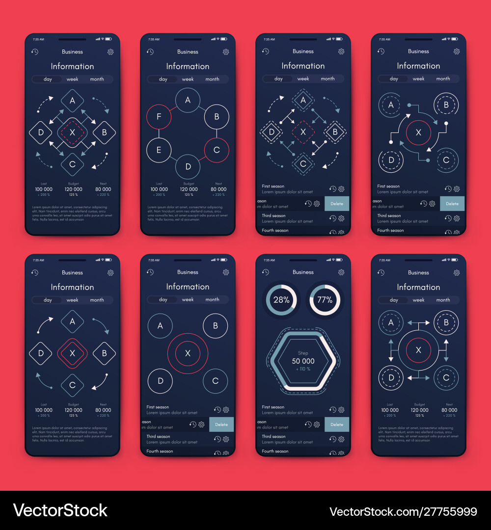 Different ui ux gui screens and flat web icons Different ui ux gui screens and flat web icons vector image