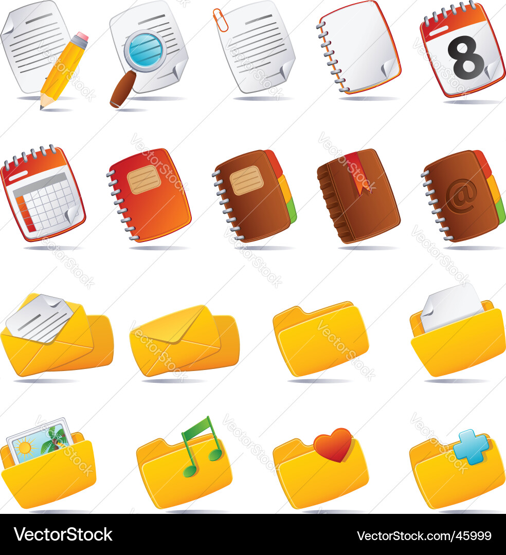 Document Icon Set Vector Image