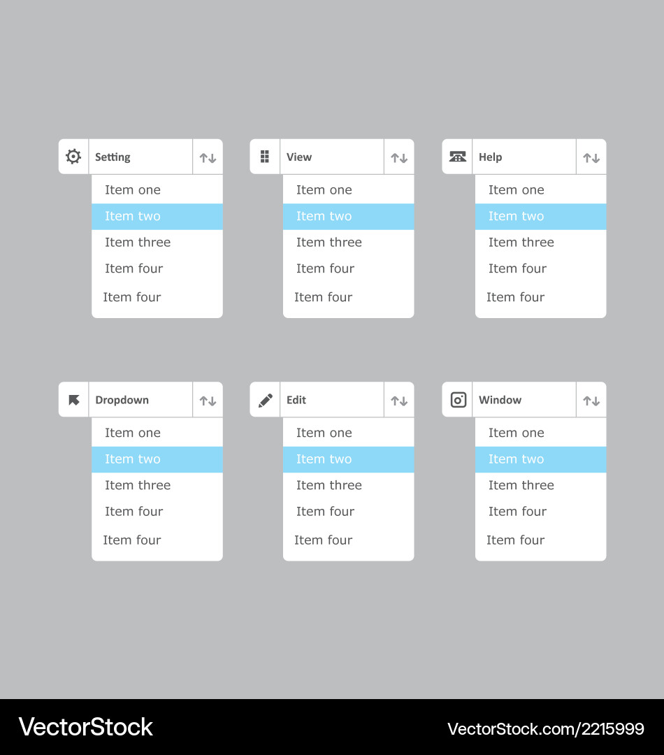Dropdown Menu Interface vector image