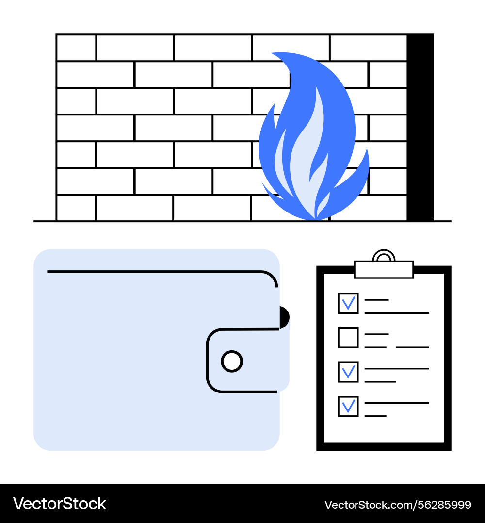 Firewall security with encrypted wallet vector image