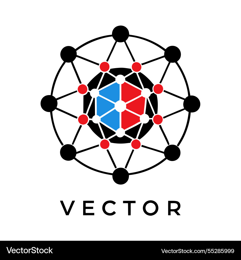 Geometric logo design circular network pattern Vector Image