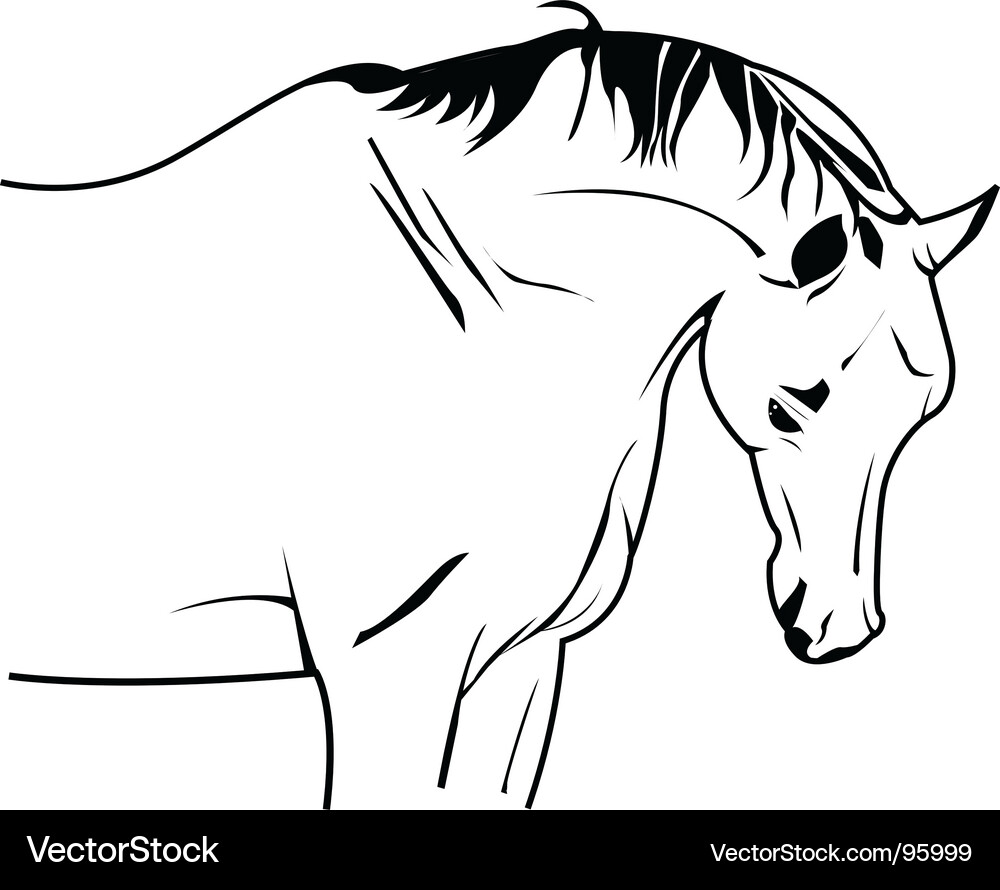 Horse Sketch - Elegant Silhouette Vector Image