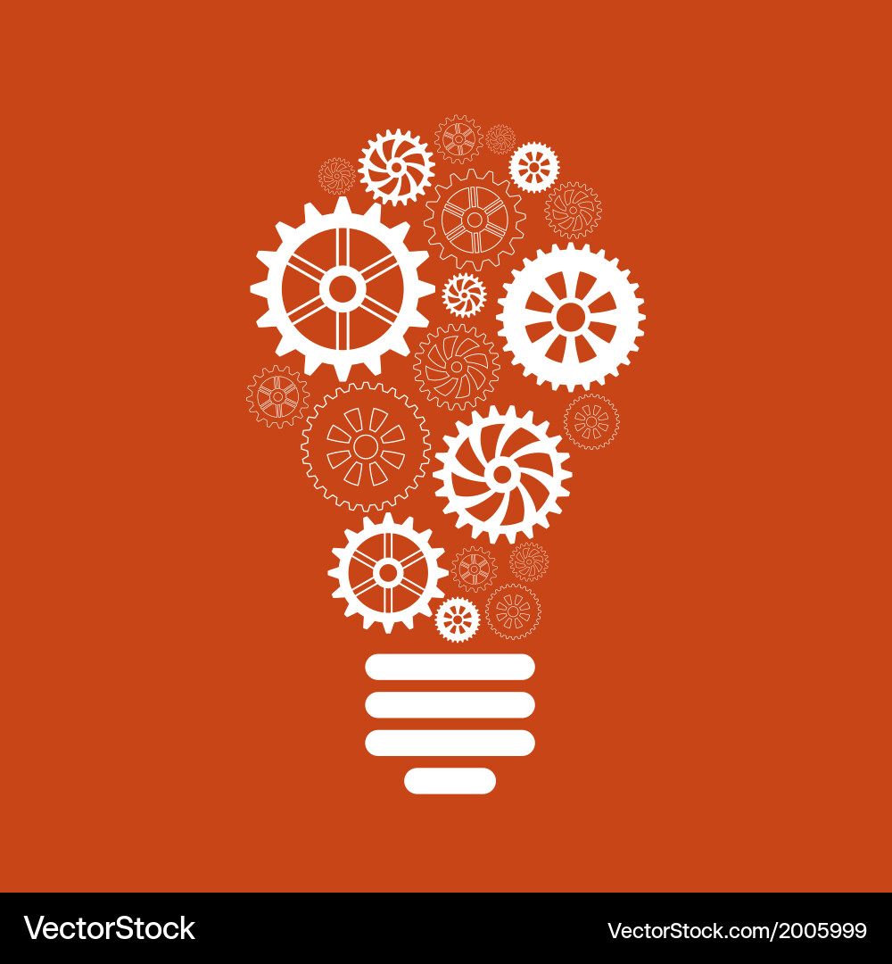 Light bulb of gears and cogs Vector Image