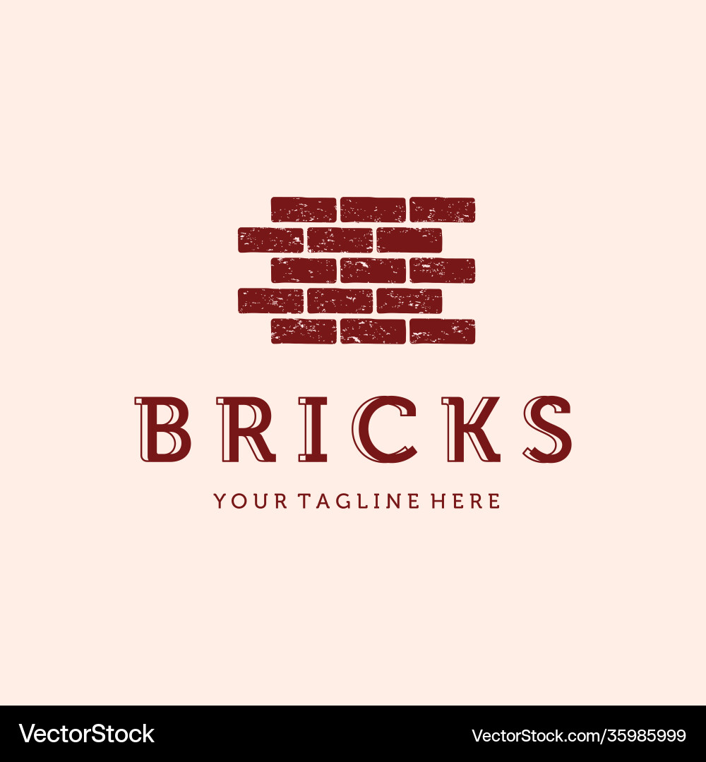 Modern brick logo design construction vector image