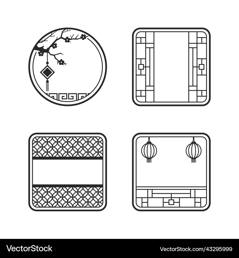 Retro-style circle chinese pattern frame Retro-style circle chinese pattern frame vector image