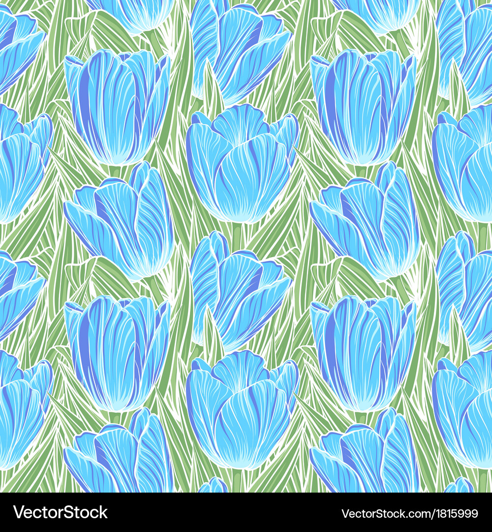 Seamless pattern with tulips Vector Image